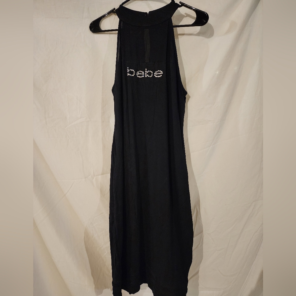 Bebe Black Halter Midi Dress